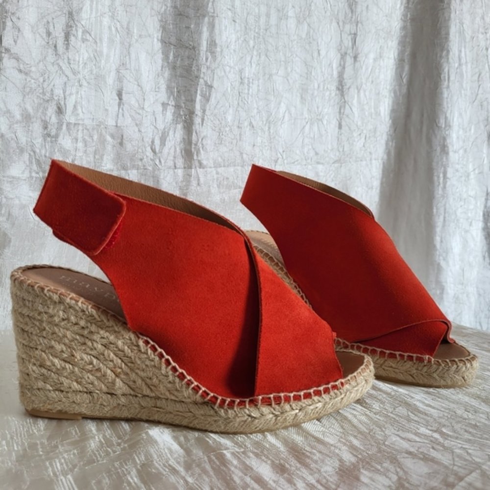 Maypol  Red  Leather Espadrilles  Shoes NWOT Womens Sz 8